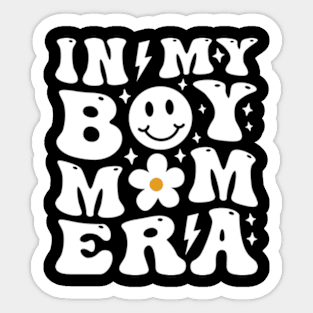 Smile Face In My Boy Mom Era Groovy Mother's Day Sticker